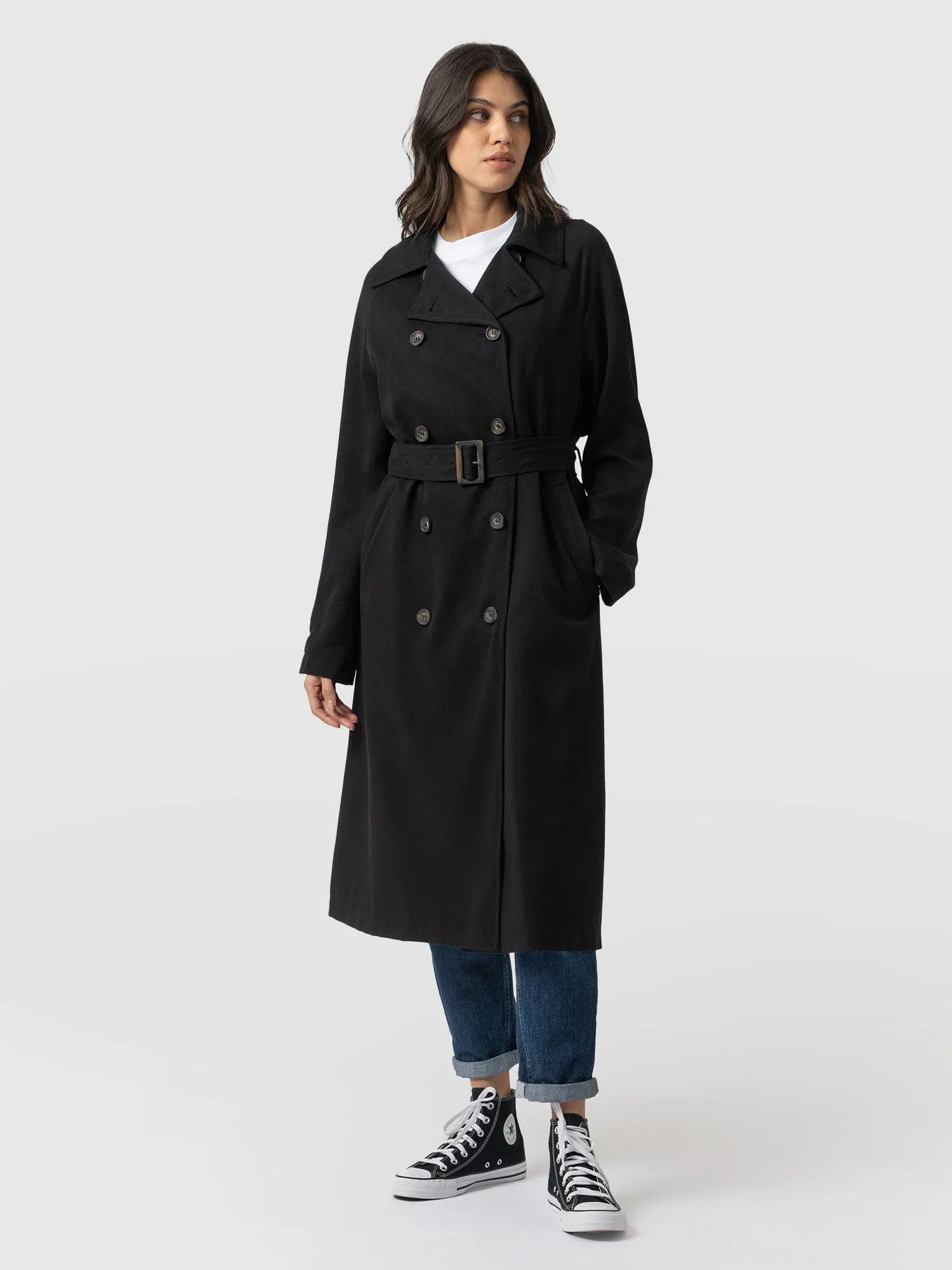 Marion Double Breasted Trench - Black