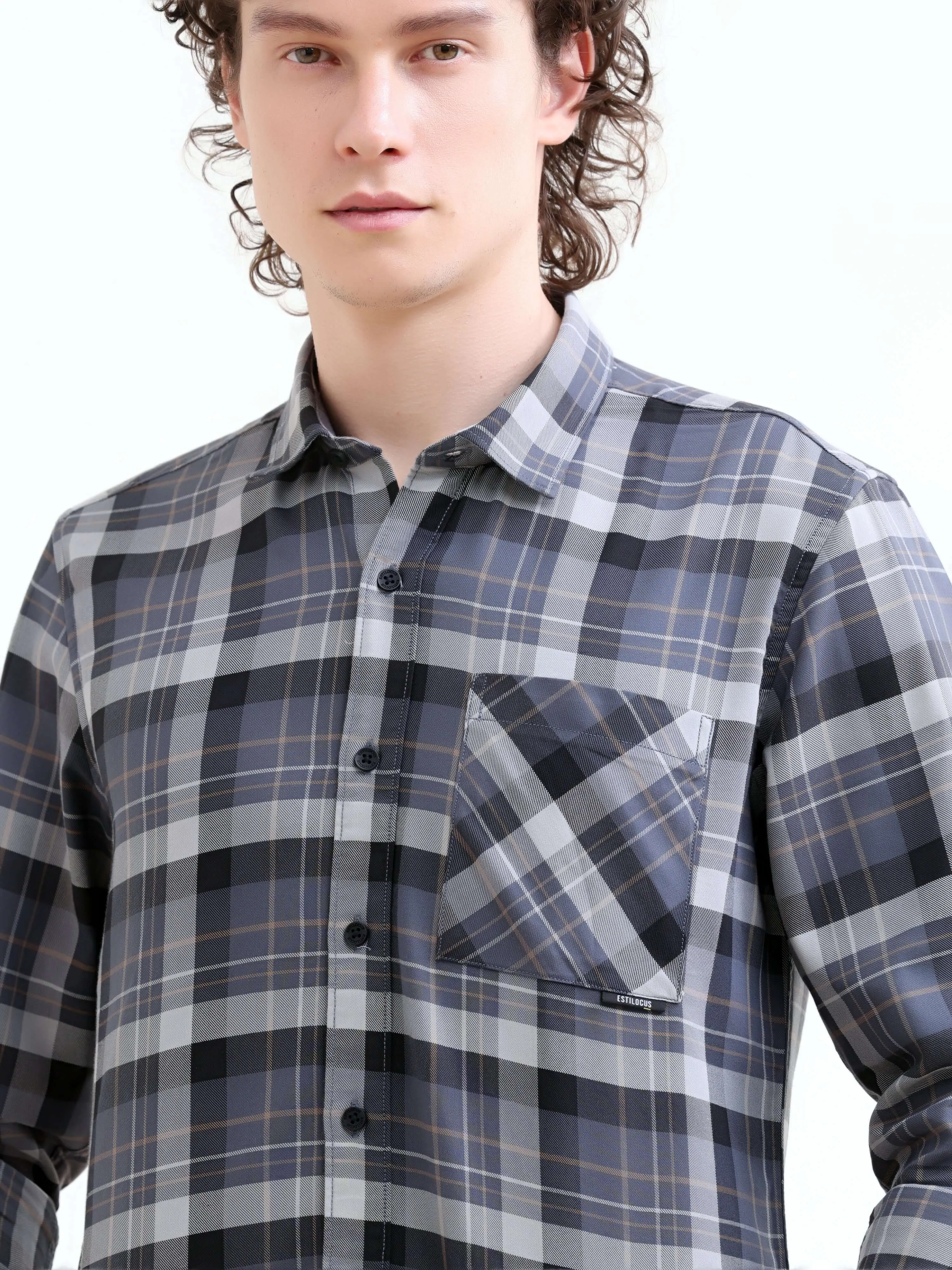 Melfi teal dupplin check shirt