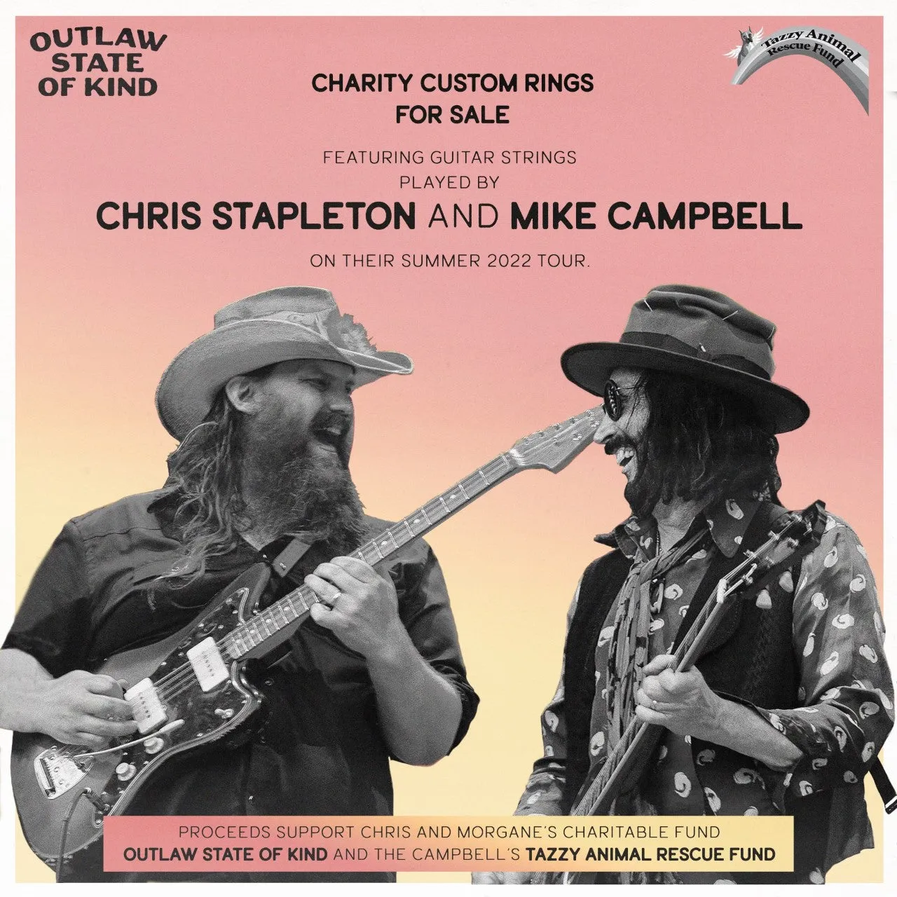 Mike Campbell Guitar String Ring - Titanium Triple Inlay with SILVER Guitar String and Chrysocolla