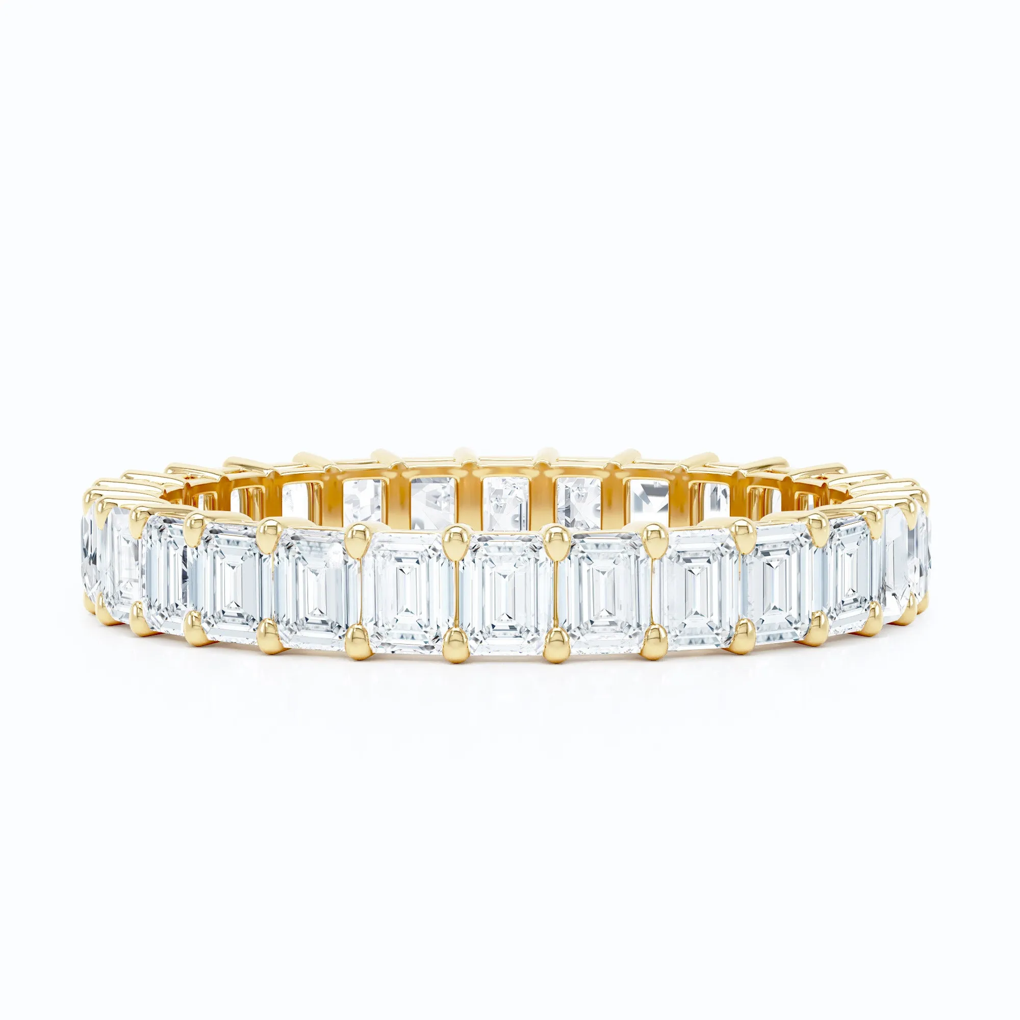 Mini Emerald Cut Shared Prong Wedding Band