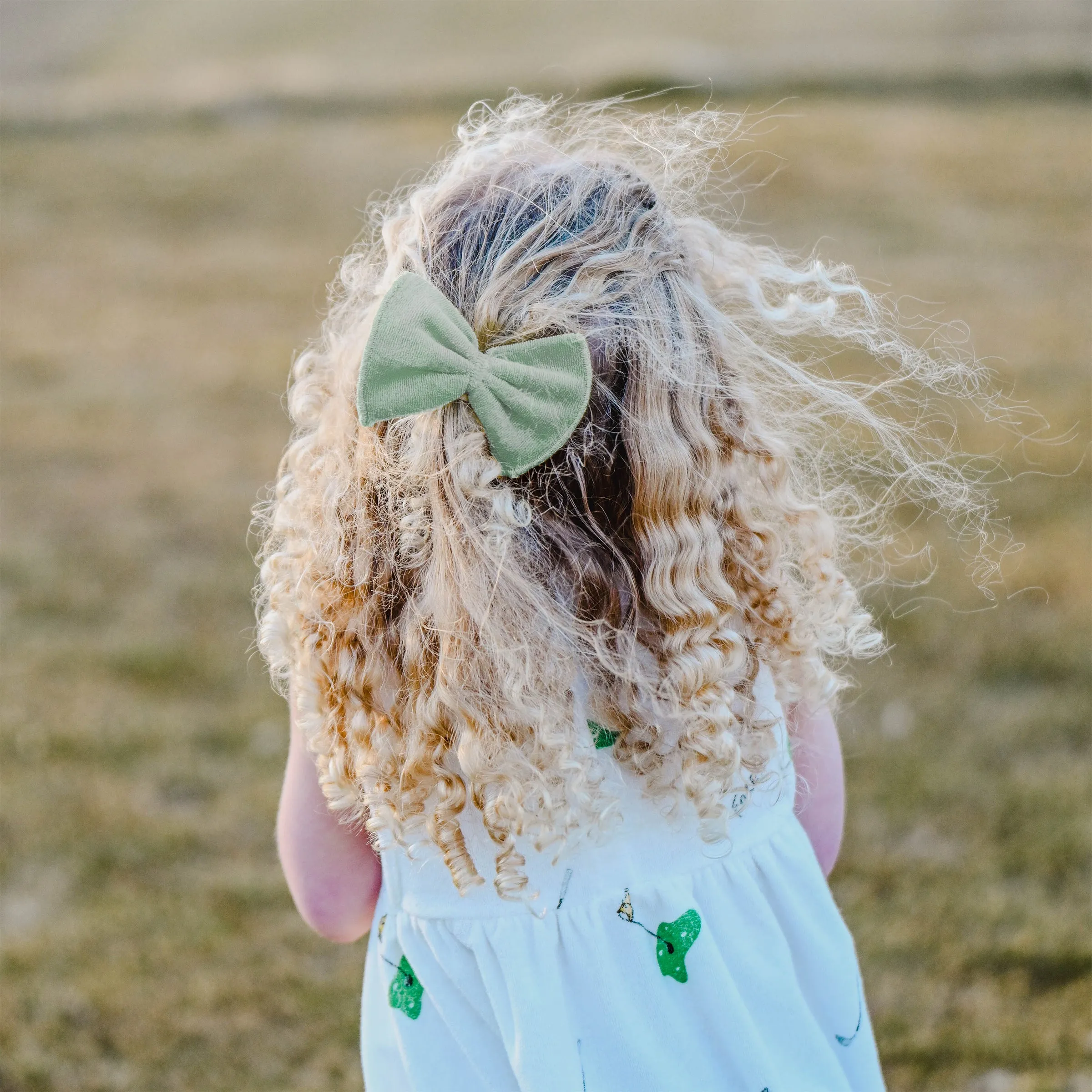 oh baby! Cotton Terry Bow Nylon Headband - Sage