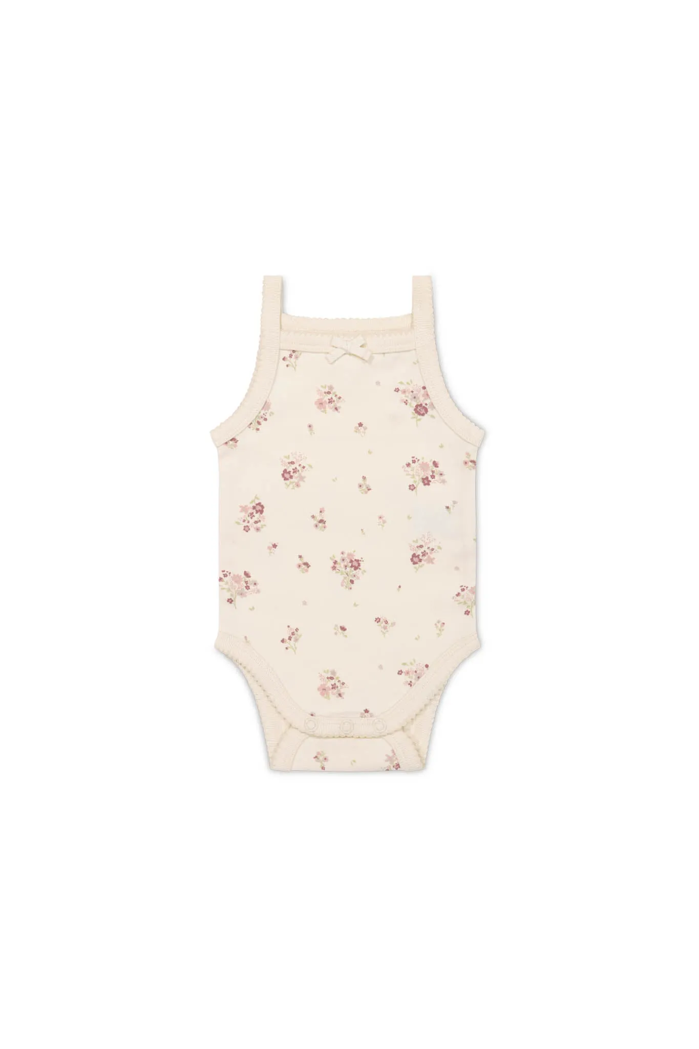 Organic Cotton Bridget Singlet Bodysuit - Lauren Floral Tofu