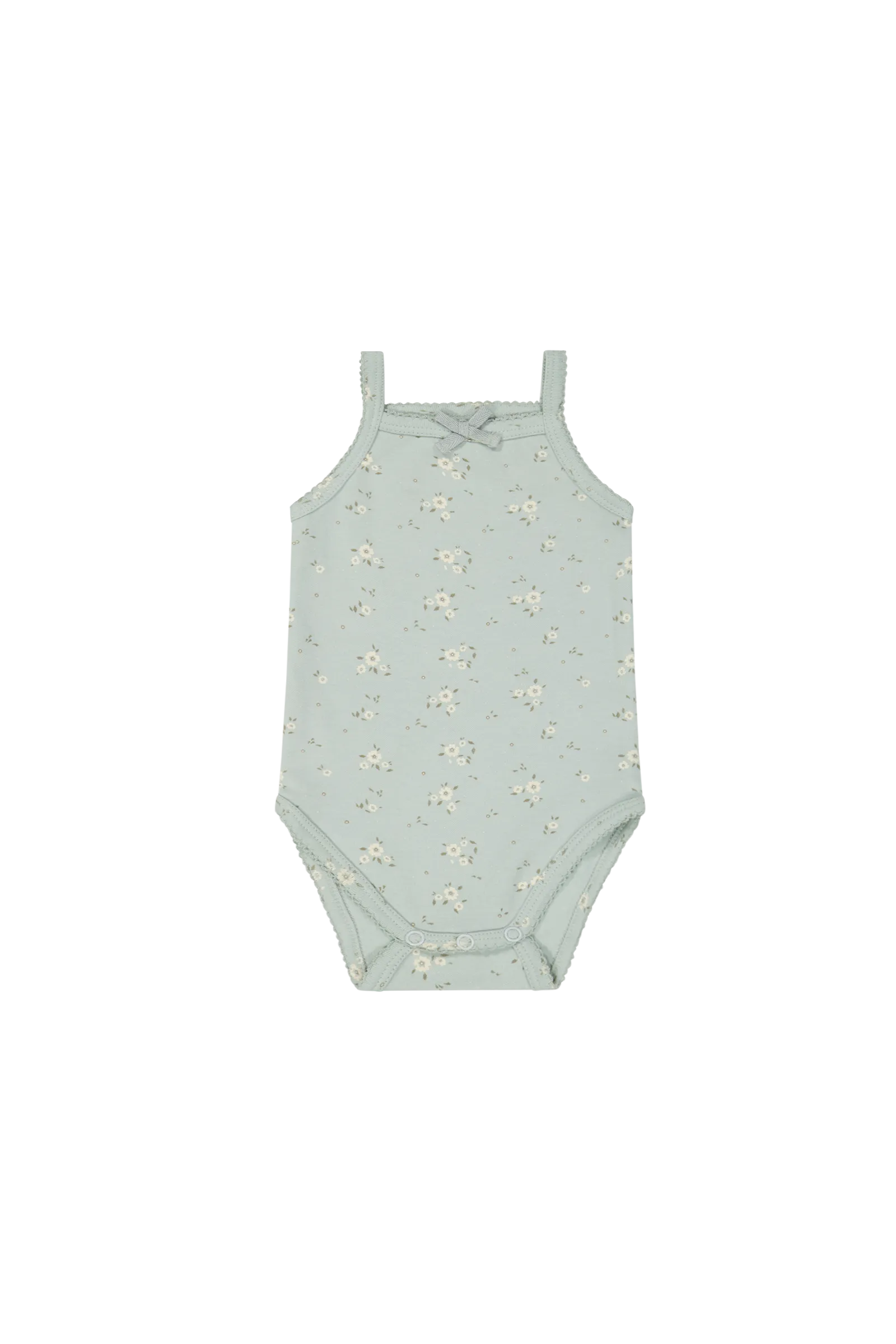 Organic Cotton Bridget Singlet Bodysuit - Lulu Blue