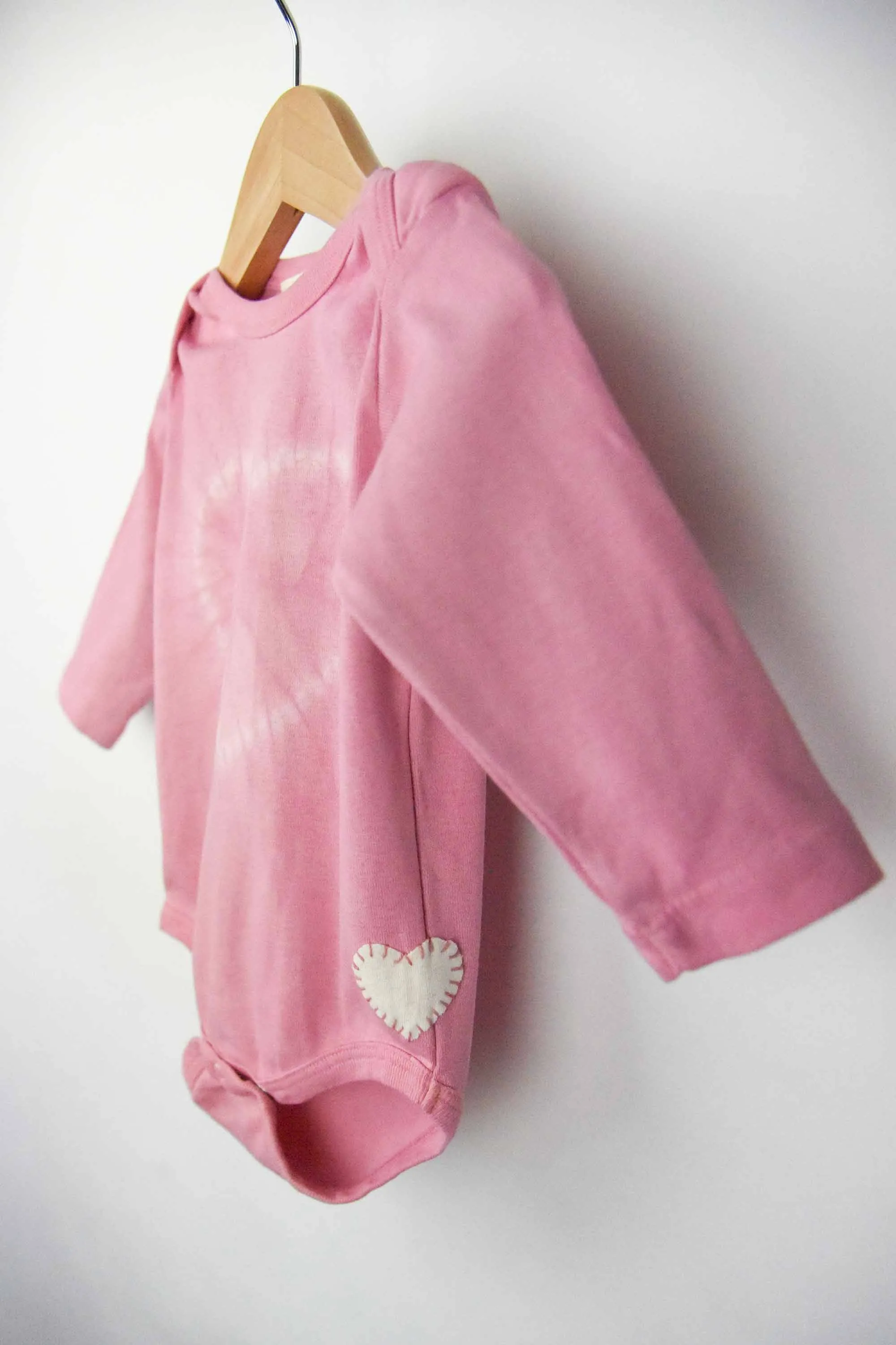 Pink Heart Long Sleeve Onesie