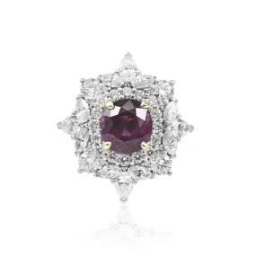 Platinum Ruby and Diamond Statement Ring