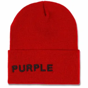 Purple Brand Acrylic Cuffed Beanie (Red) P921-ABRD423