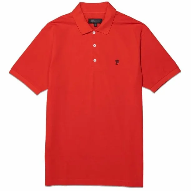 Purple Brand Pique Knit Polo (Fiery Red) P125-MPRP423