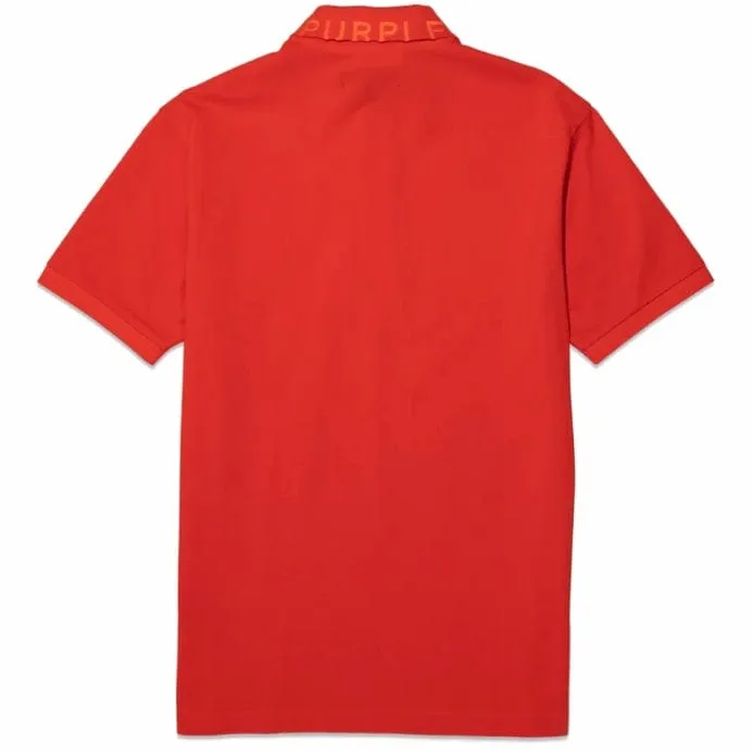 Purple Brand Pique Knit Polo (Fiery Red) P125-MPRP423