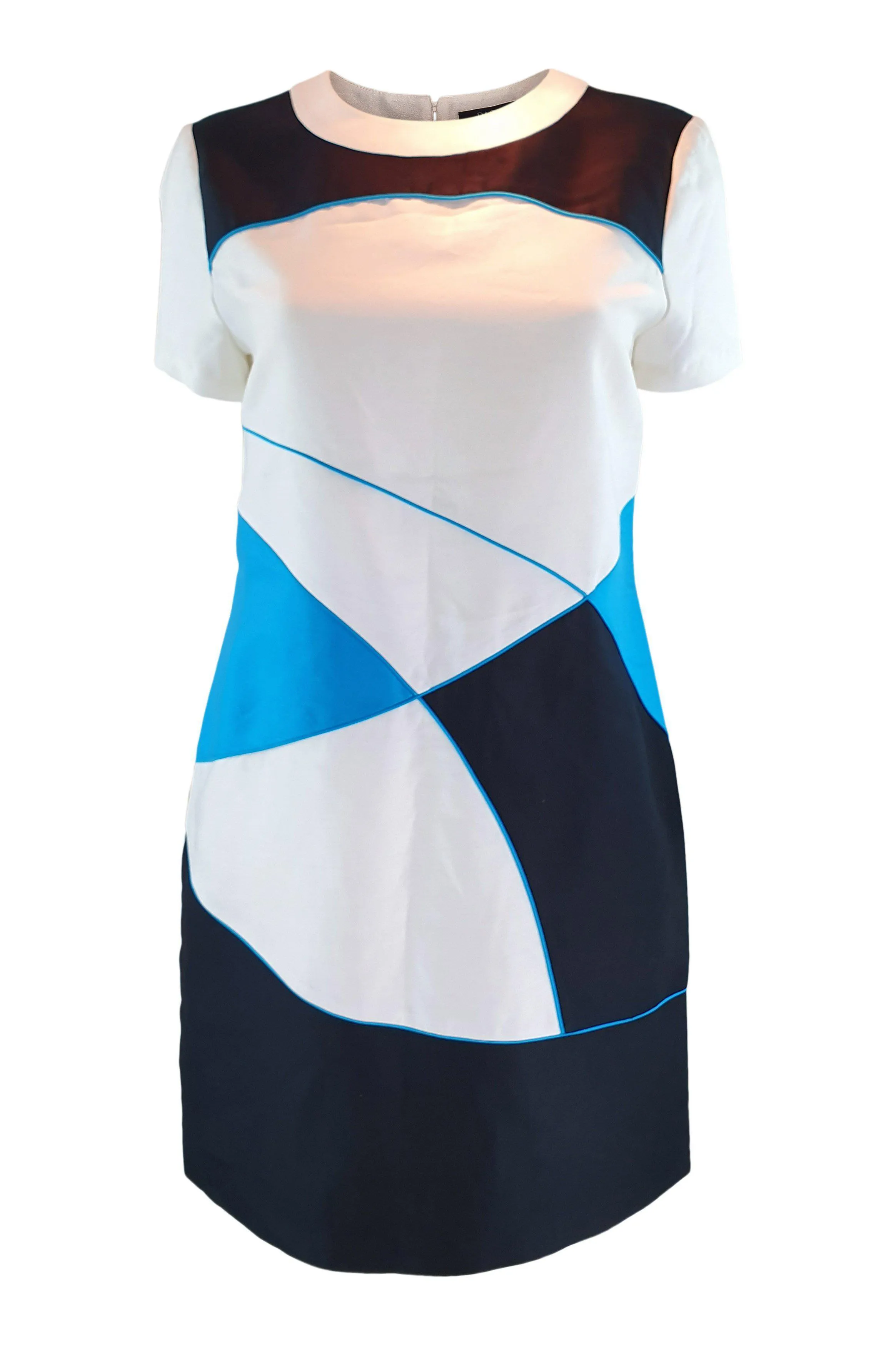 RAOUL Ivory Black Hockney Blue Nicholson Shift Dress (UK 10)