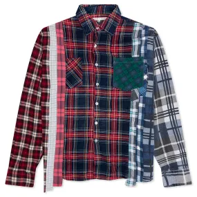 Rebuild by Flannel Shirt 7 Cuts Shirt - Navy/Scarlet