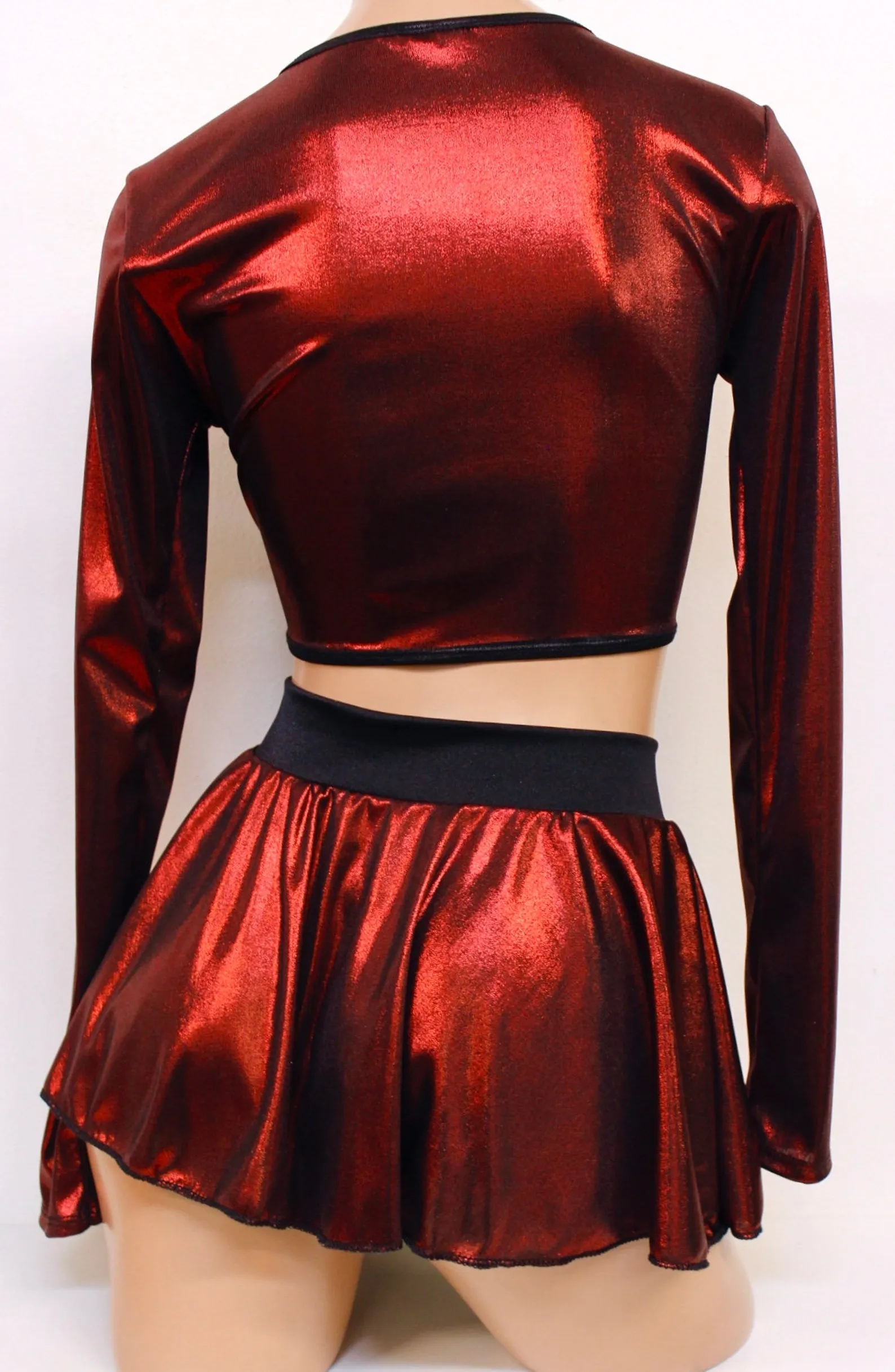 Red Metallic Ring Top