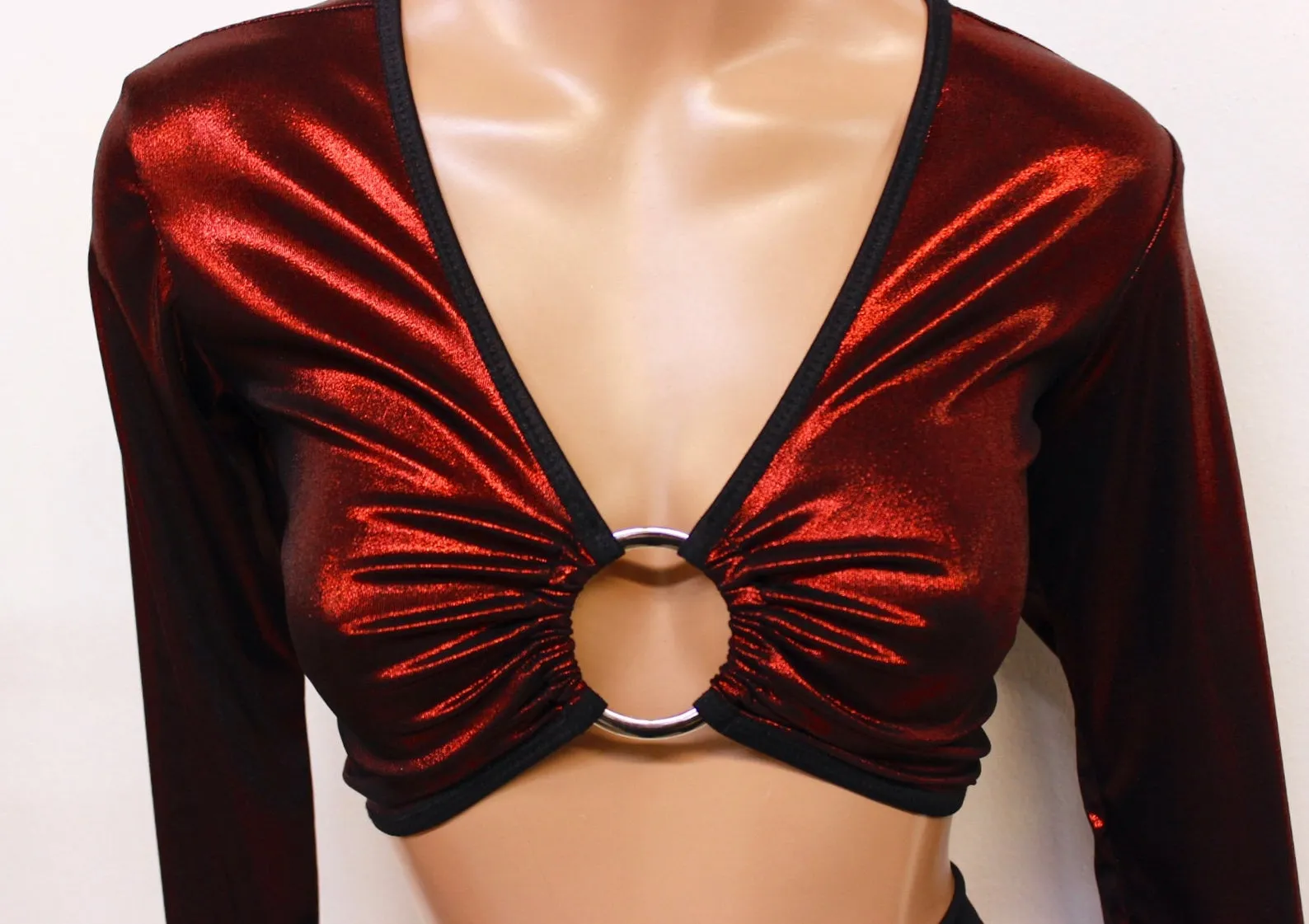 Red Metallic Ring Top