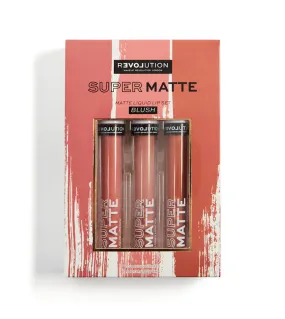 Revolution Relove - Set de 3 labiales líquidos Super Matte - Blush