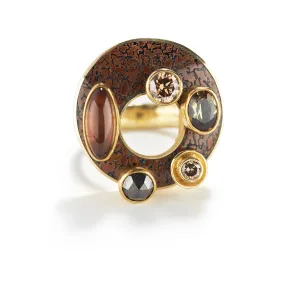 Ring in Gold & Brown Stones