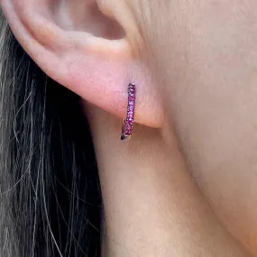 Ruby Huggie Hoop Earrings