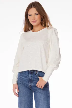 SHIRRED SLEEVE BOXY CREWNECK TEE