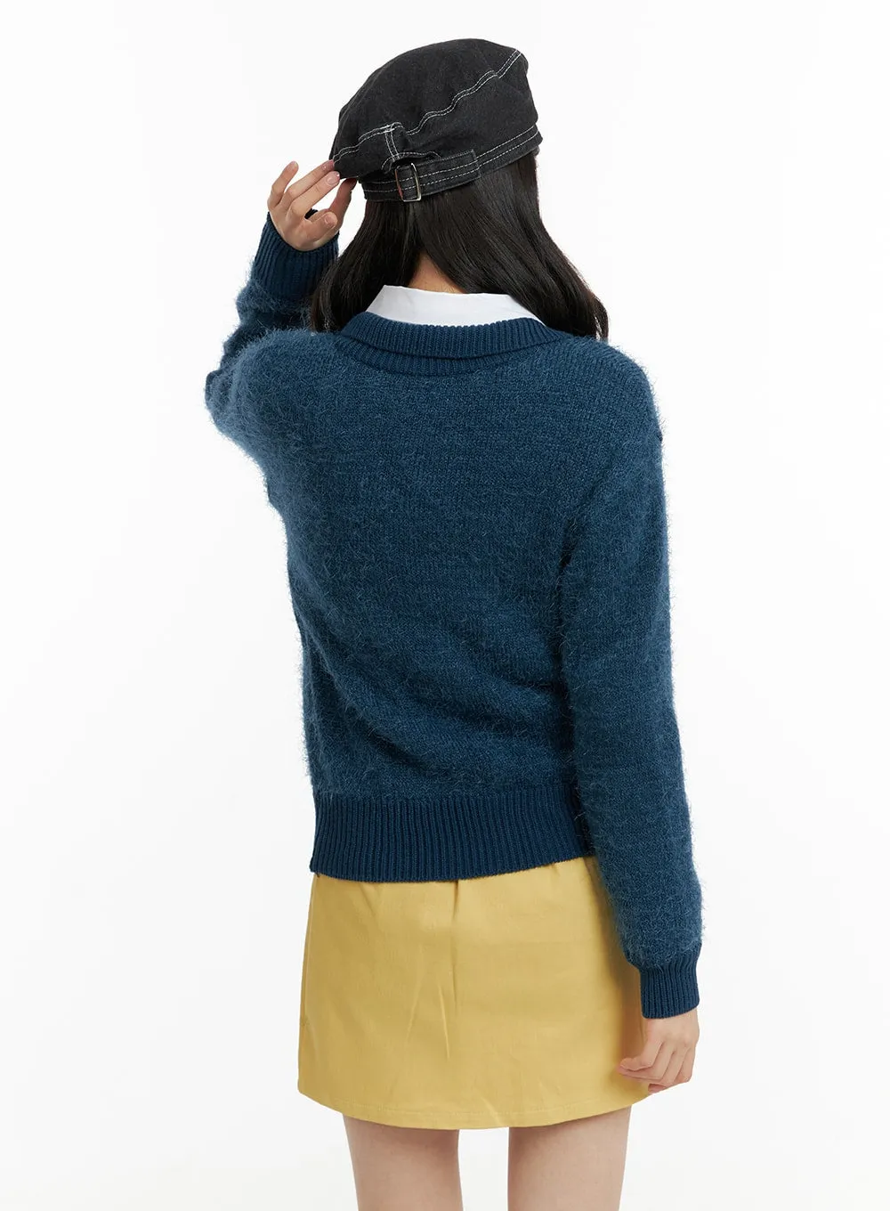 Soft Collar Knit Sweater OF408