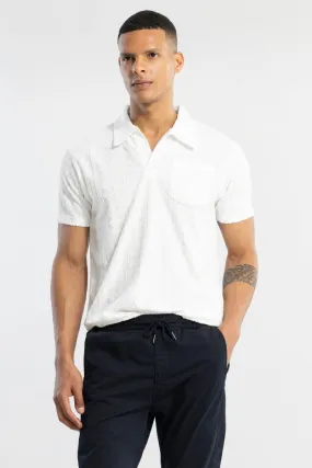 Square Diamond White Polo T-Shirt