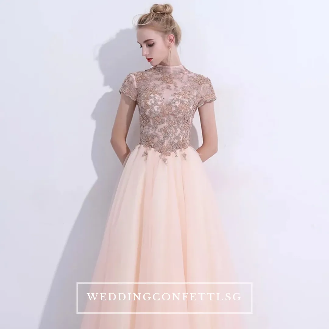 The Ariana Champagne / Blue / Red Tulle Lace Gown (Available in 3 Colours)