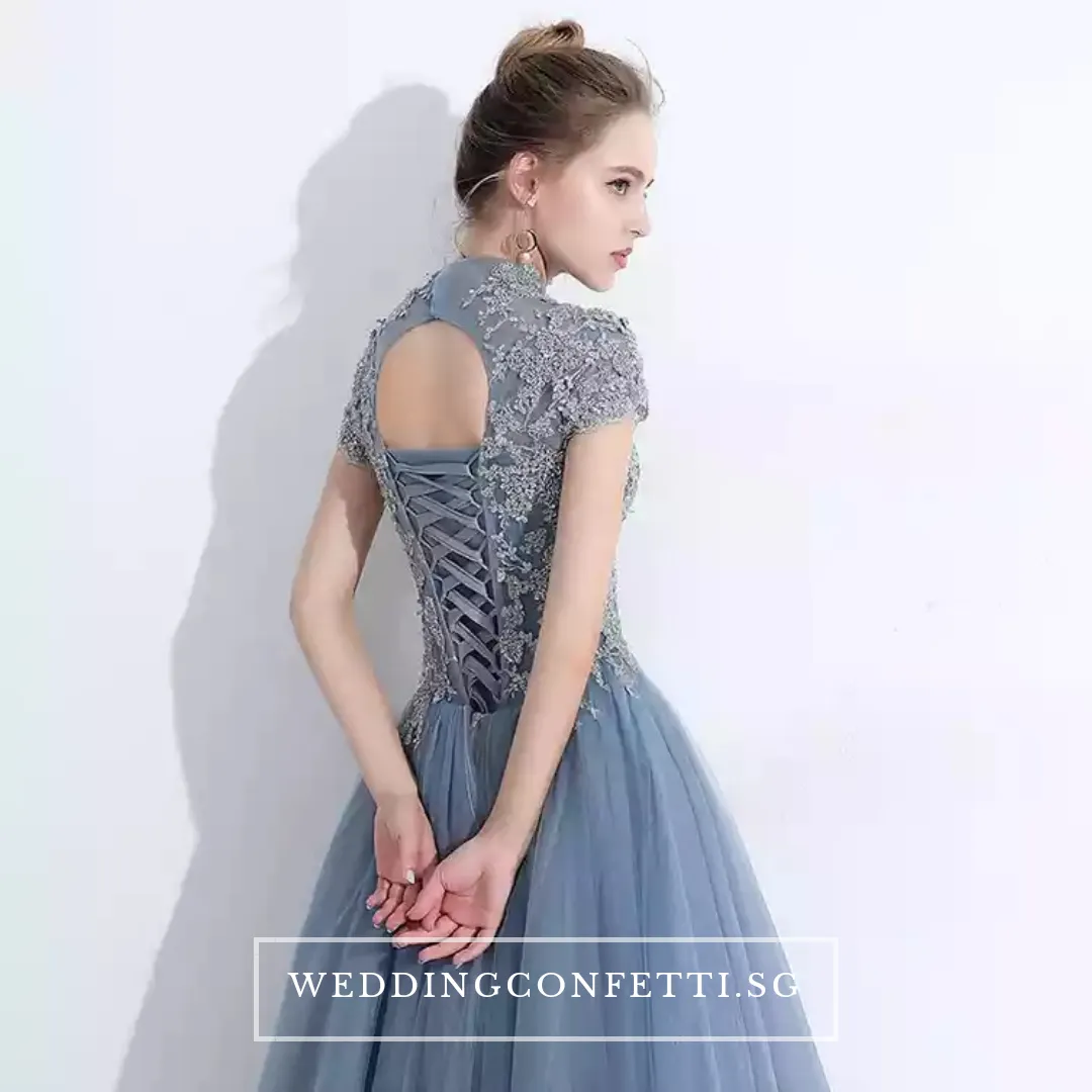 The Ariana Champagne / Blue / Red Tulle Lace Gown (Available in 3 Colours)