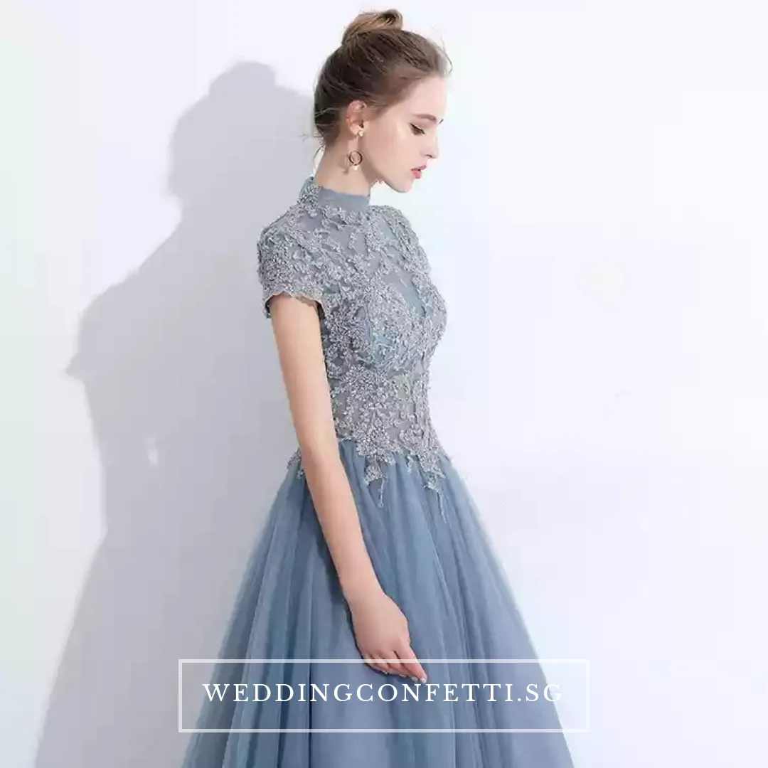 The Ariana Champagne / Blue / Red Tulle Lace Gown (Available in 3 Colours)