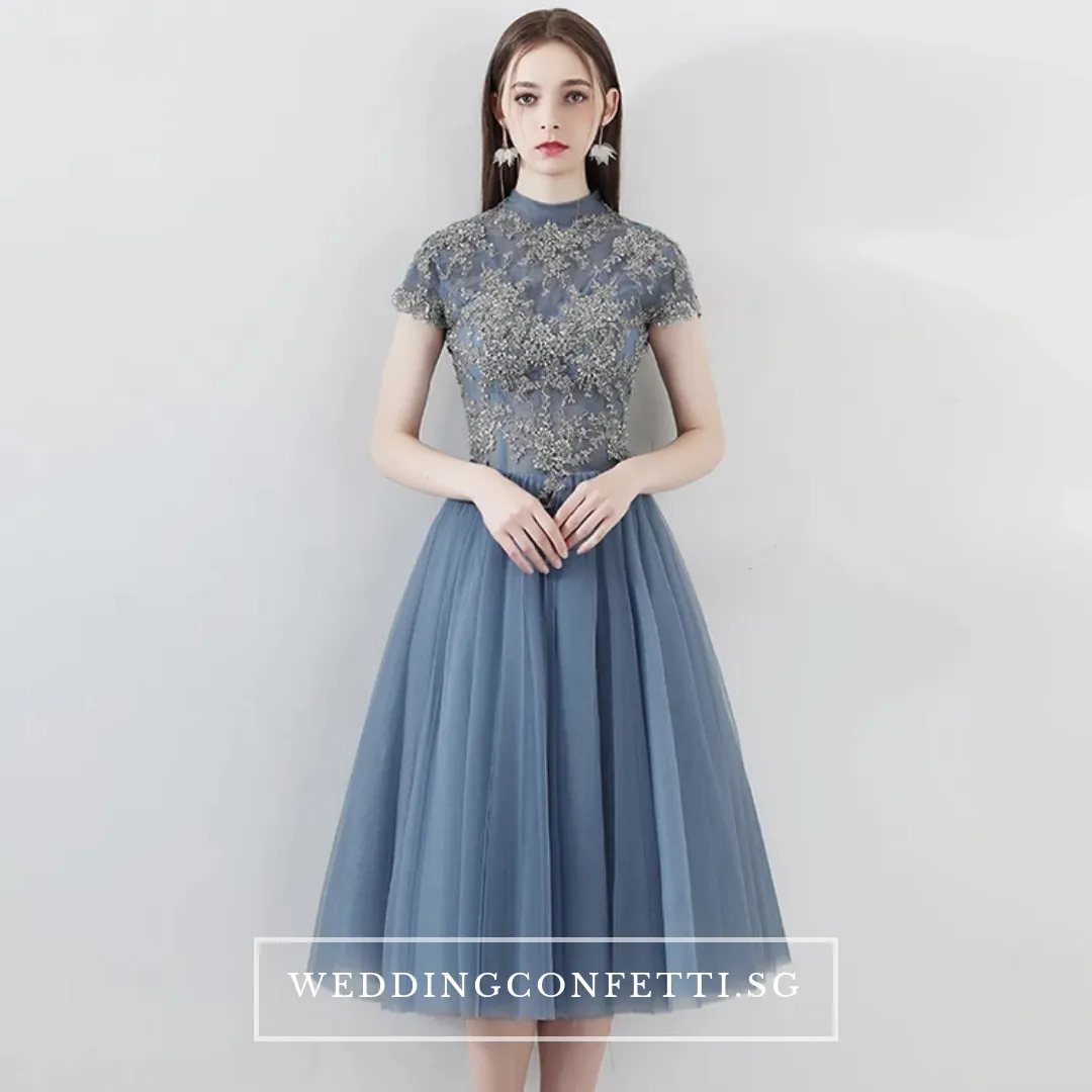 The Ariana Champagne / Blue / Red Tulle Lace Gown (Available in 3 Colours)