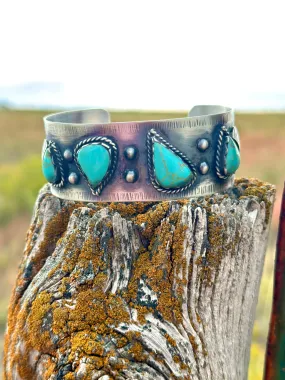 The Las Cruces Sterling Silver & Turquoise Southwest Cuff Bracelet