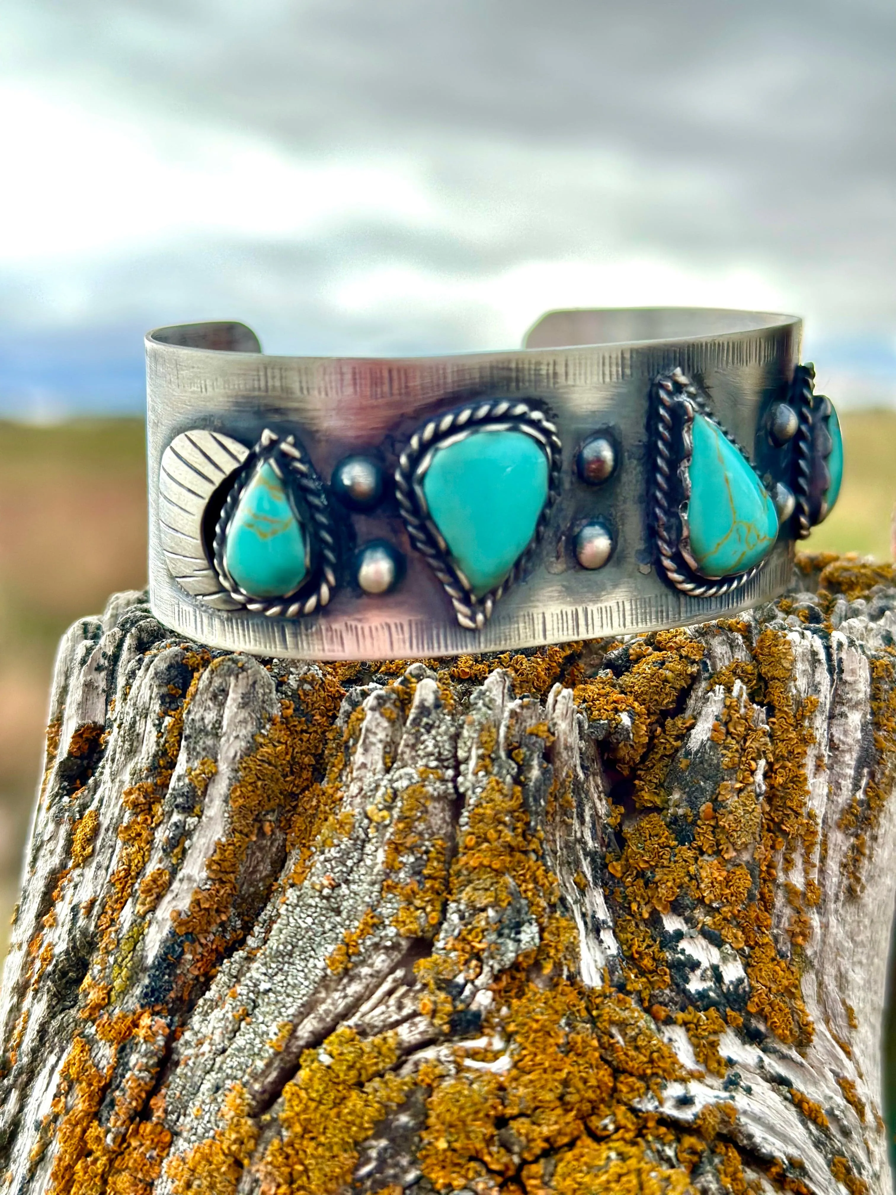 The Las Cruces Sterling Silver & Turquoise Southwest Cuff Bracelet