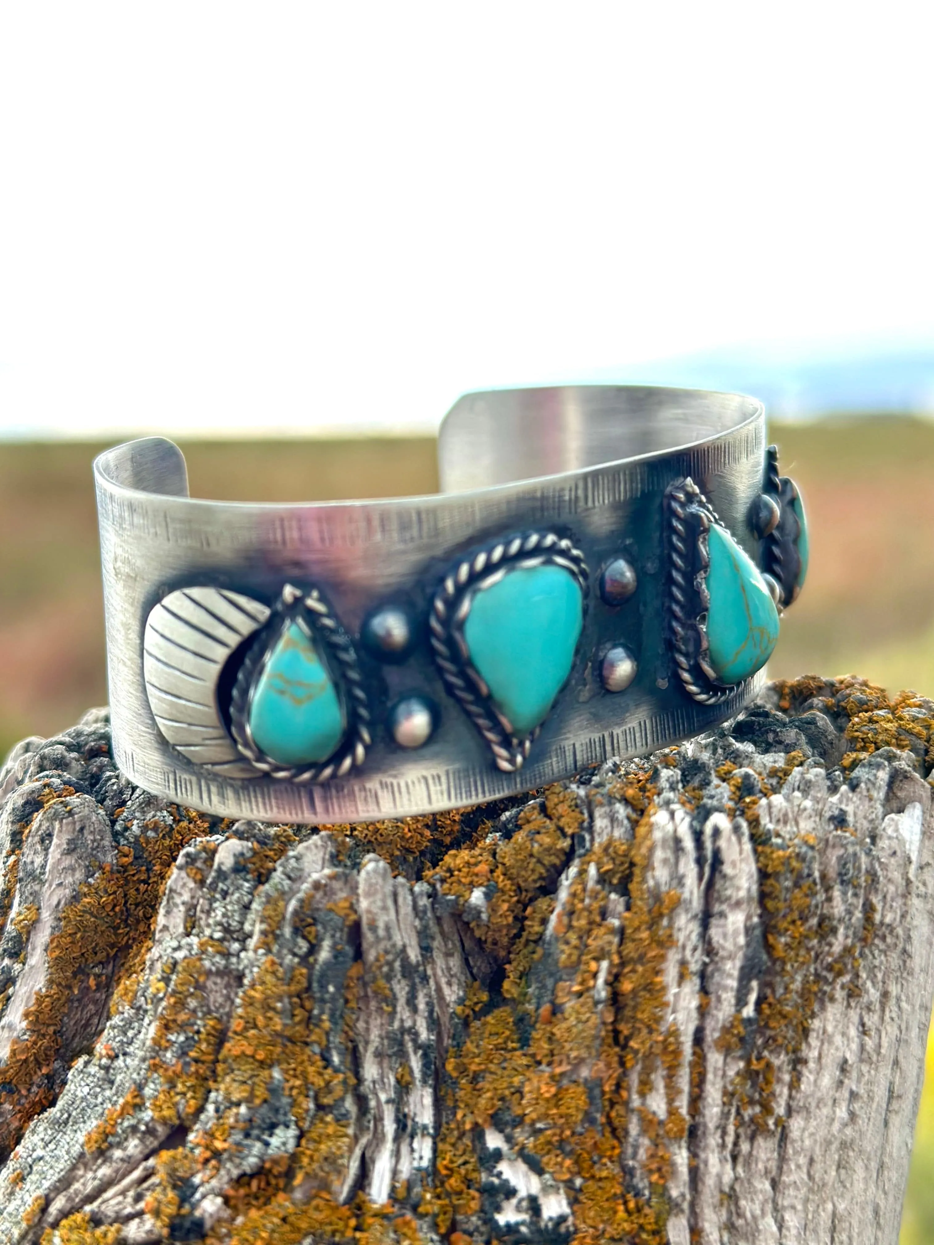 The Las Cruces Sterling Silver & Turquoise Southwest Cuff Bracelet