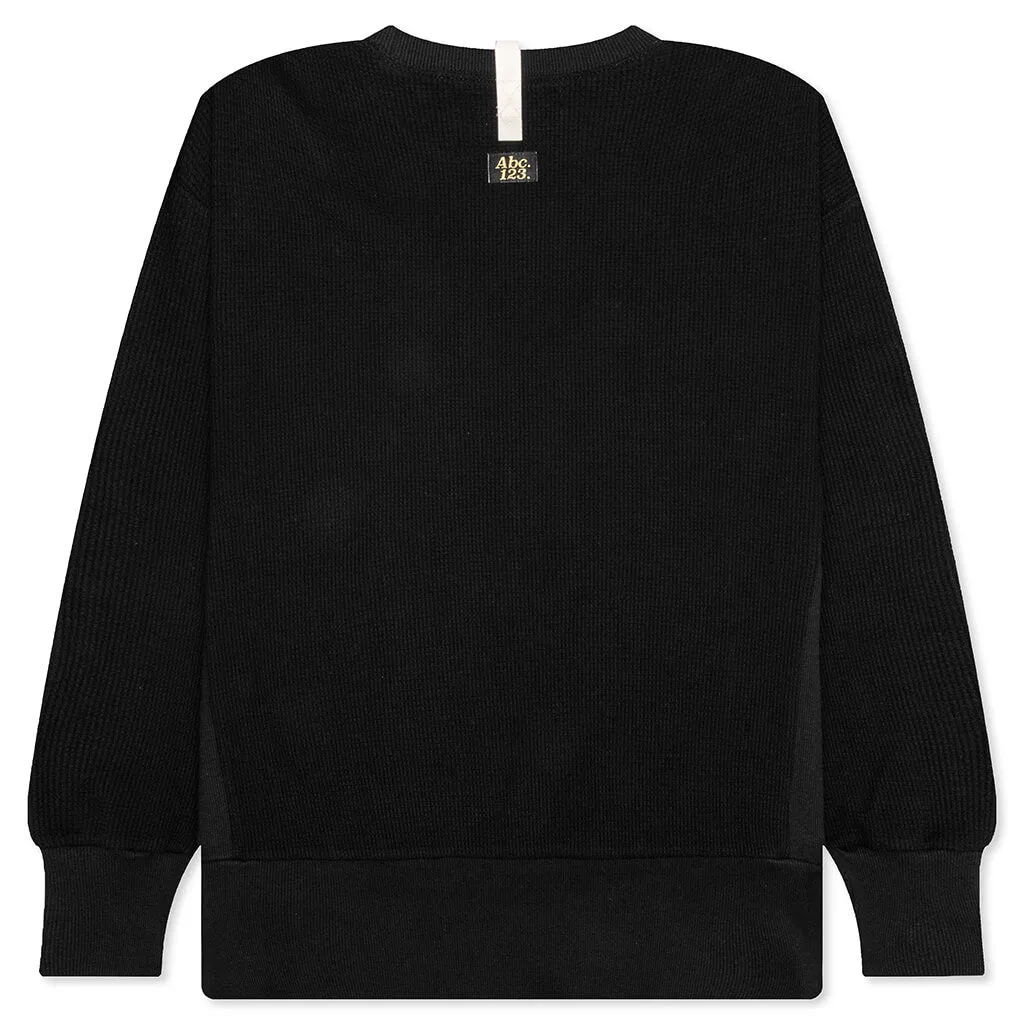 Waffle Crewneck - Anthracite Black