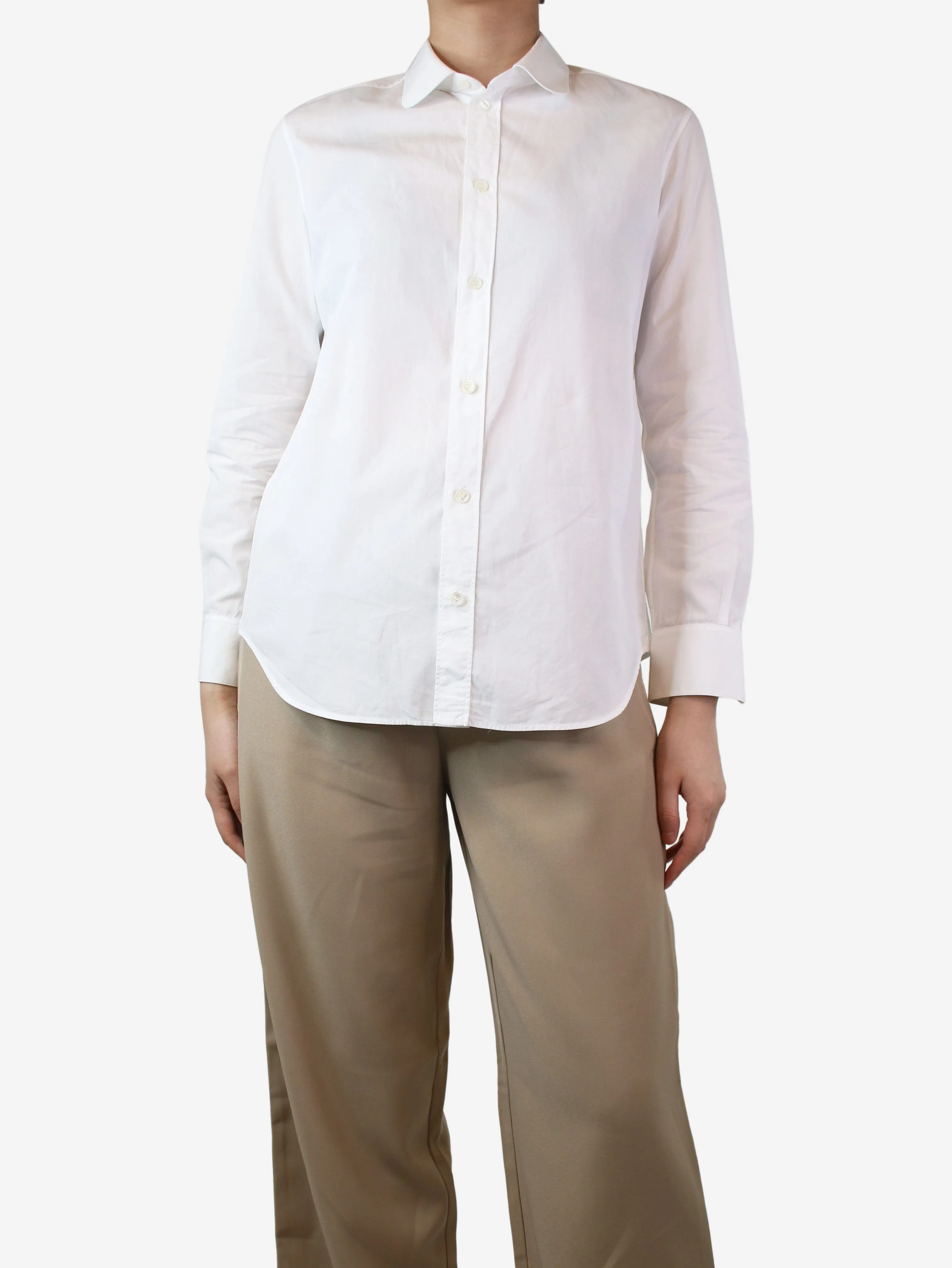 White cotton shirt - size UK 12