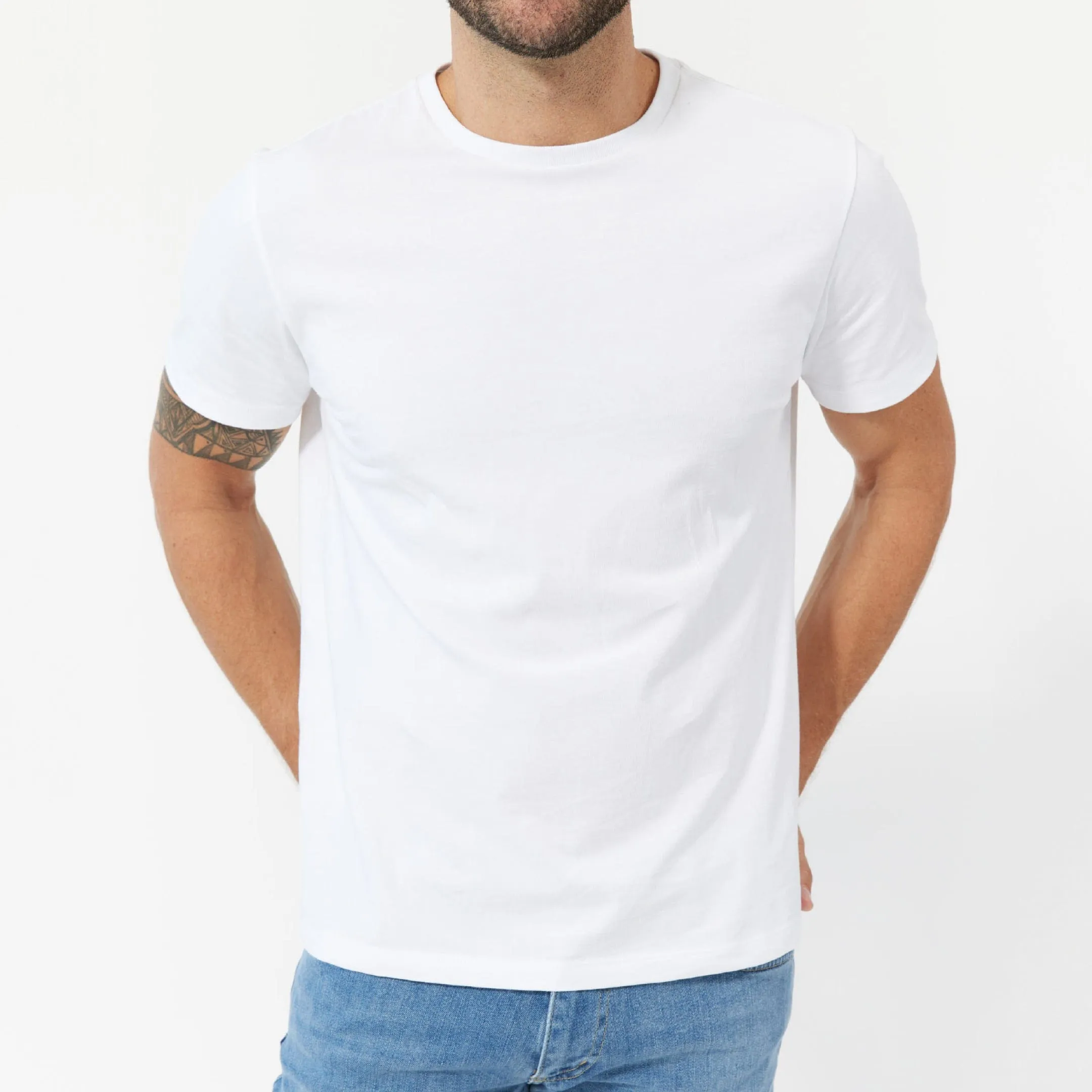 White Pima Cotton Crew Neck Tee